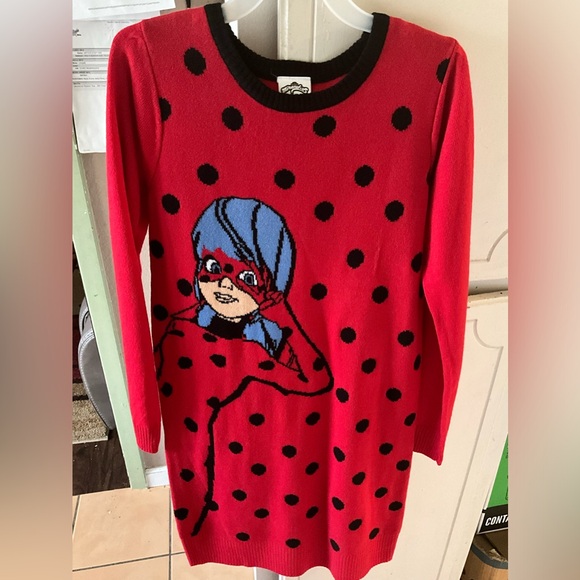 Miraculous ladybug red winter sweater dress. - Picture 1 of 6